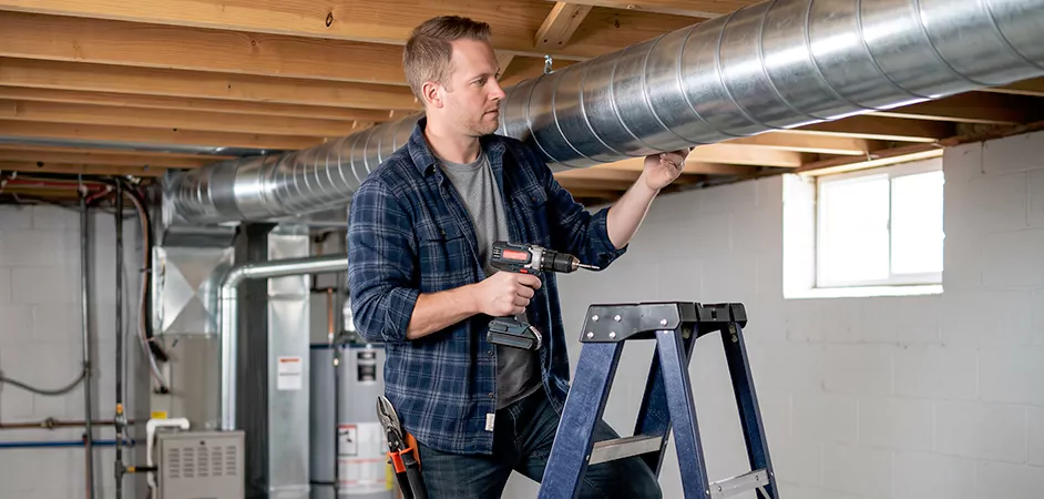 Exposed Spiral Ductwork in Cambridge