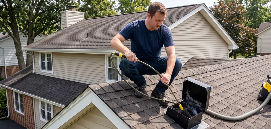 Multi-Story Roof Dryer Vent Cleaning in Cambridge